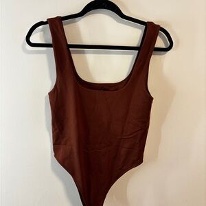 Classic Scoop Neck Kids One-Piece Swimsuit in Brown